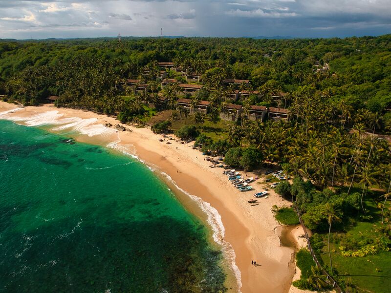 Aerial view of Tangalle beach, southern Sri Lanka